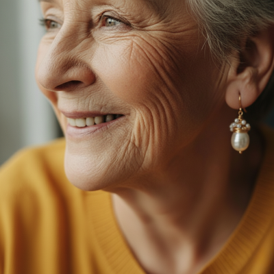 Vintage Pearl Golden Threads Earrings