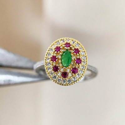 Antique Bohemian Gemstone Ring