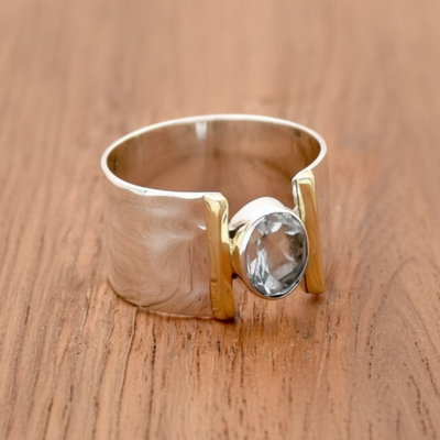 Silver Blue Gemstone Ring