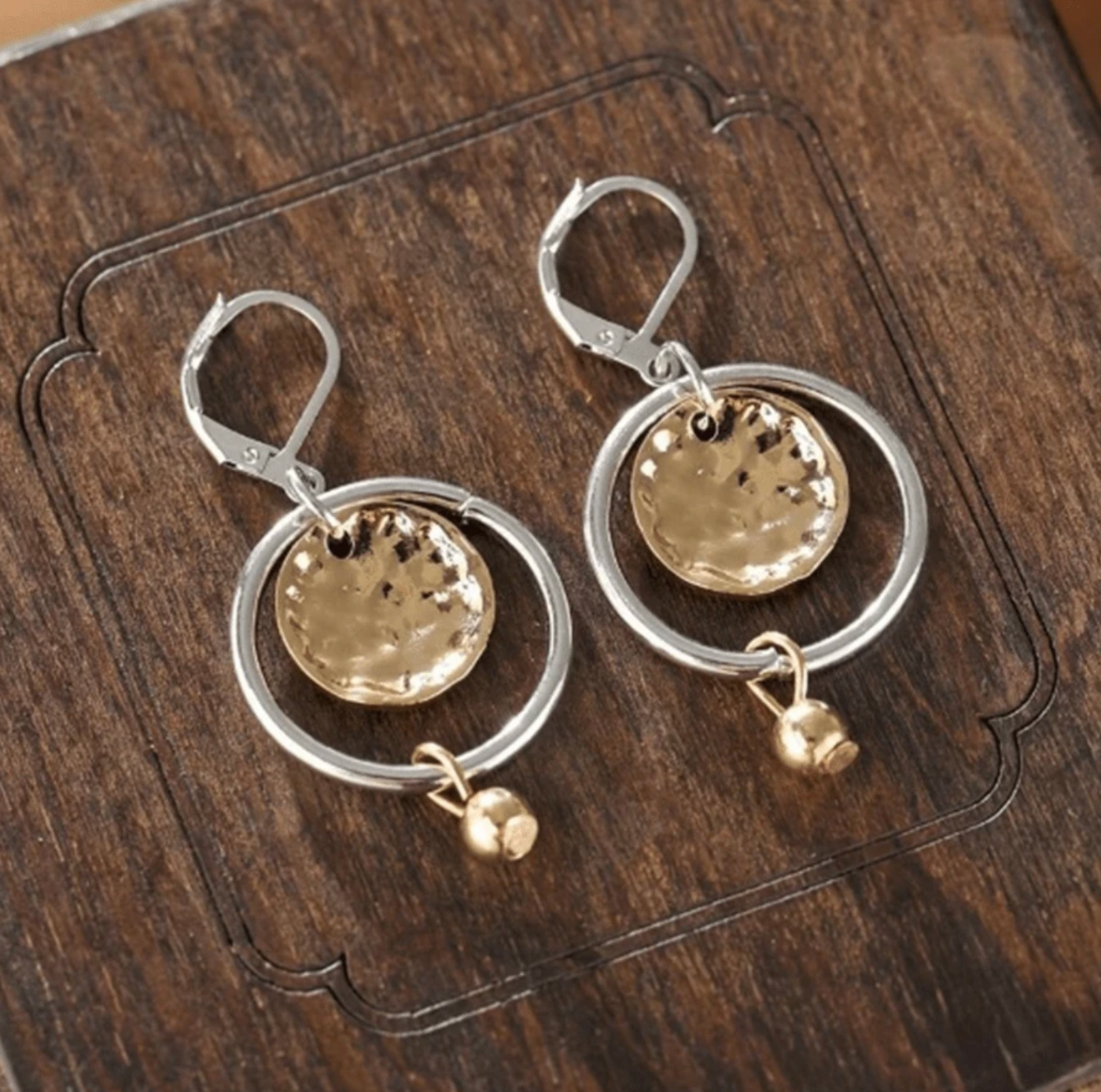 Vintage Hollow Round Pendant Earrings