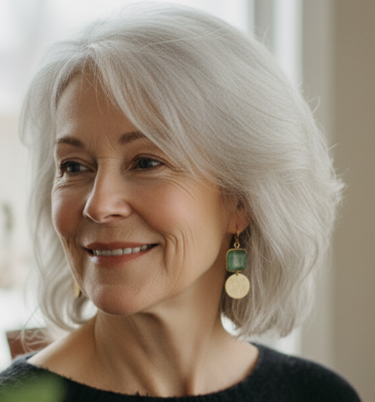 Vintage Green Golden Glass Earrings