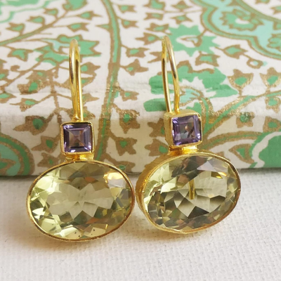 Vintage Green Gold Earrings