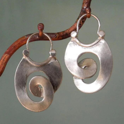 Vintage Silver Spiral Earrings